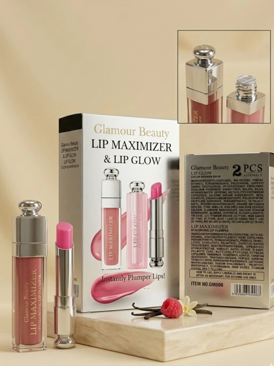 Lab bo'yog'i to'plami Glamour Beauty, blesk va namlantiruvchi balzam - 
