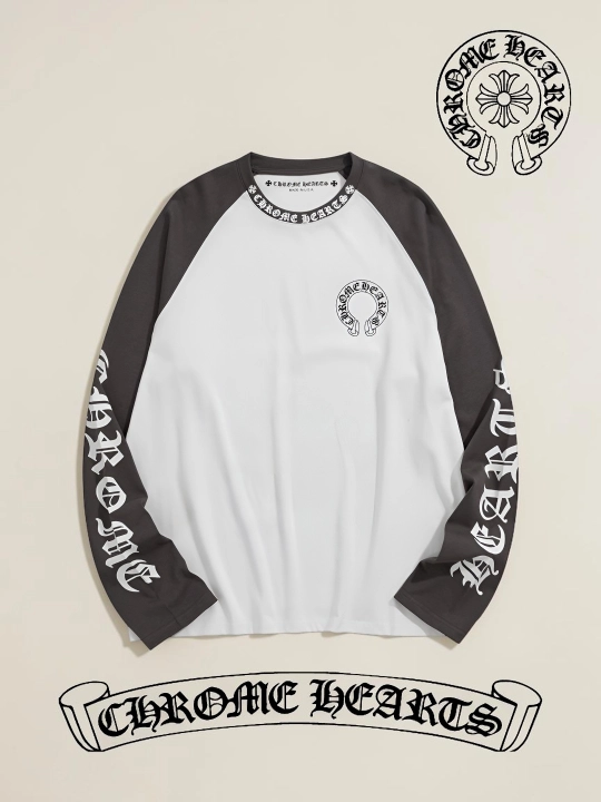 Yozgi uniseks longsliv Chrome Hearts Y2K uslub oversize futbolka sovg‘a uchun chromehearts