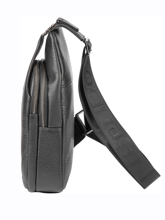 Sumka sling tabiiy charmdan, yelkaga ilinadigan, bananka, Solido