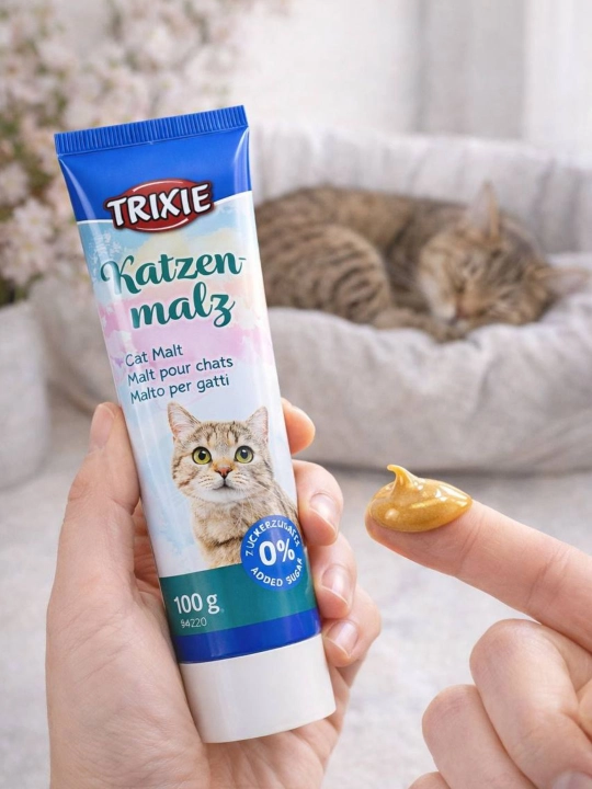 Паста для кошек Trixie Katzenmalz мальт-паста для вывода шерсти, 100 г