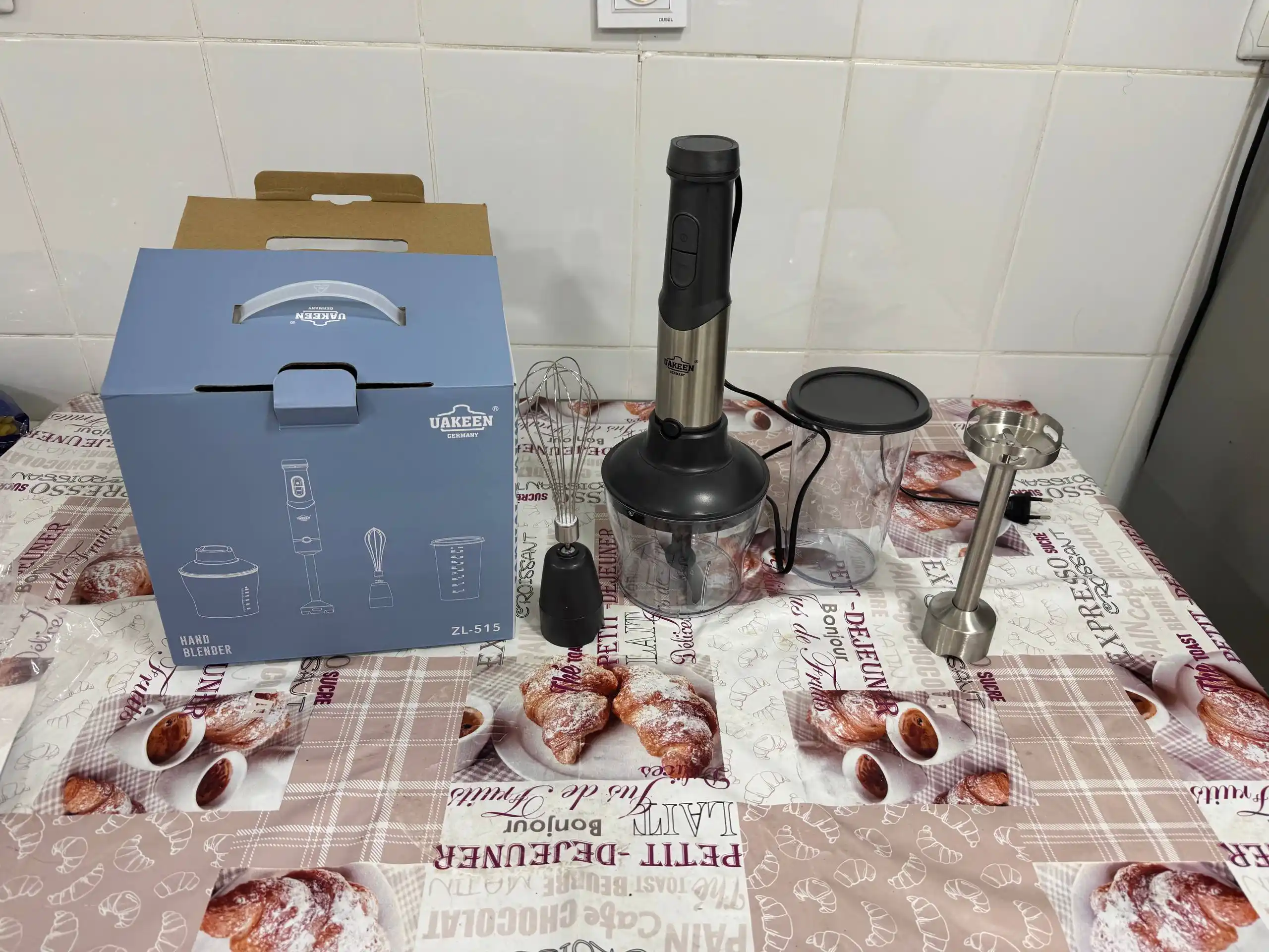 Qo'l blenderi UAKEEN ZL-515, suvga cho'mdiruvchi, ko'p funksiyali, 4 tasi 1 da, 1200 Wt