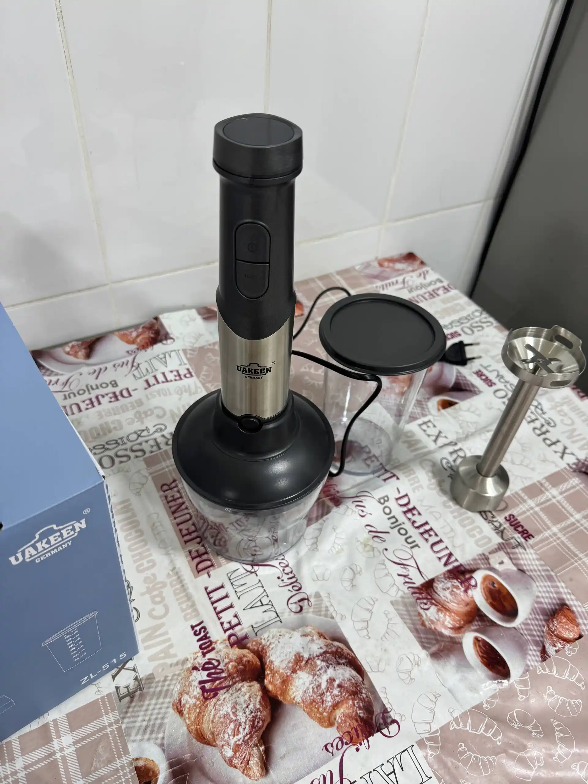 Qo'l blenderi UAKEEN ZL-515, suvga cho'mdiruvchi, ko'p funksiyali, 4 tasi 1 da, 1200 Wt
