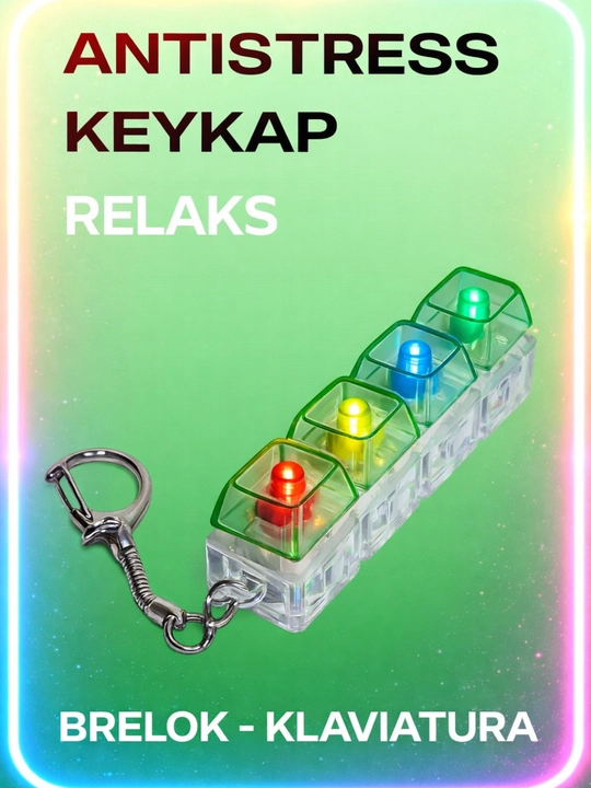 Stressga qarshi brelok, yoritgichli klaviatura, kliker, fitjet brelok, keykap