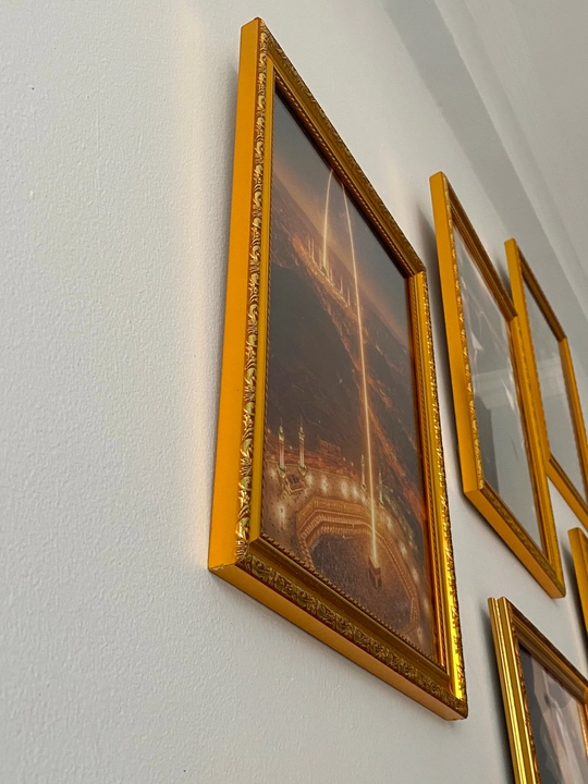 Islomiy devoriy rasm "Makka va Madina nuri", ramkali kartina, 20x30 sm