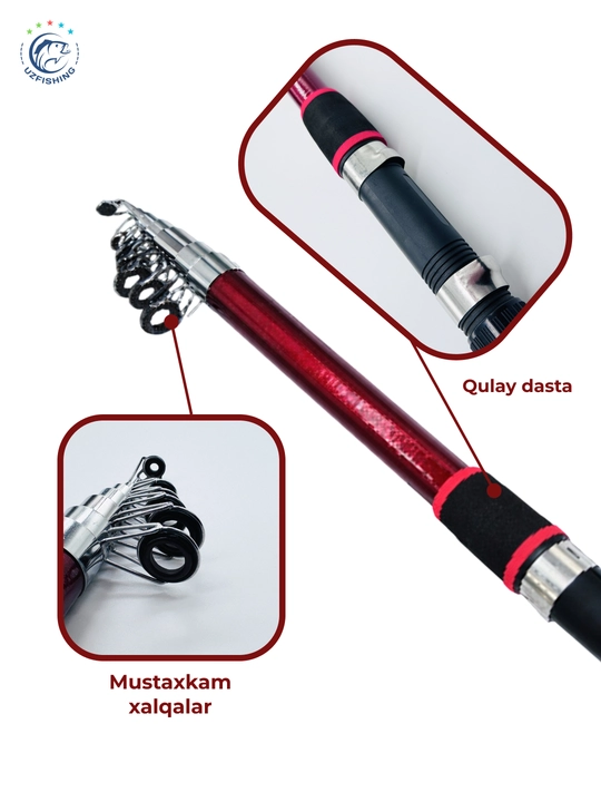 Удилище для рыбалки KINGFISHER 360 и 450 carbon, телескопическое, 40–80 г