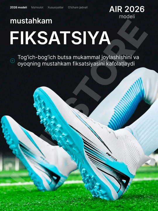 Futbol butsalar, sorokonojkalar futbol uchun, butsi bolalar uchun va erkaklarga