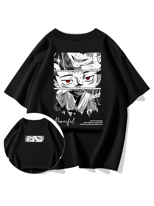 Anime printli oversize futbolka (unisex) - 