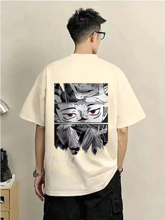 Anime printli oversize futbolka (unisex) - 