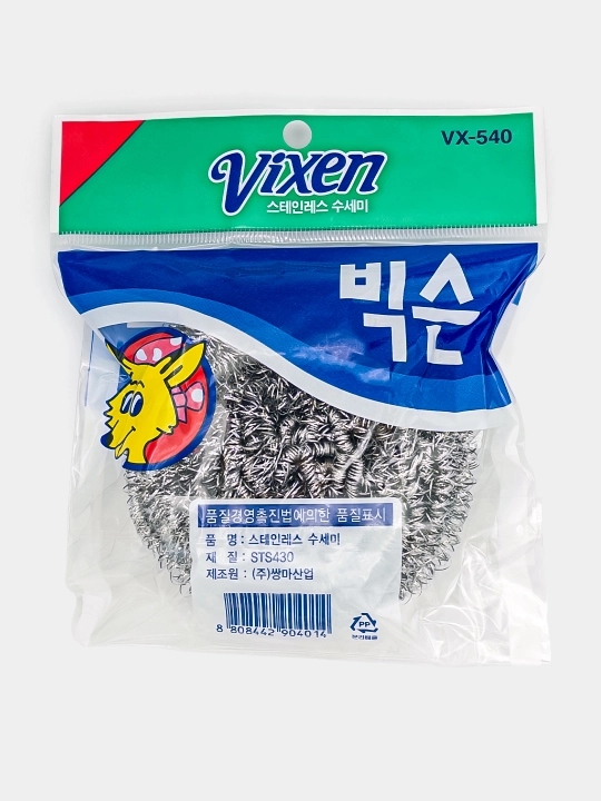 Idishlarni tozalash uchun Koreys Vixen zanglamaydigan metall spiral gubka