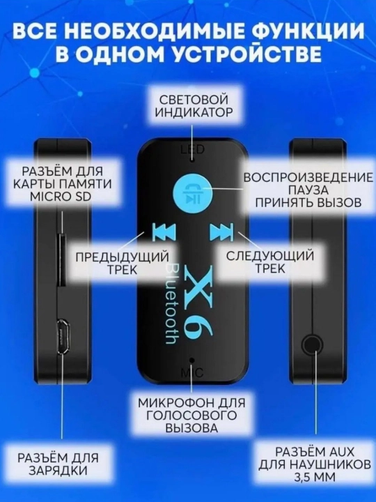 Avtomobil uchun Bluetooth adapteri AUX/USB - Simsiz audio ulanish