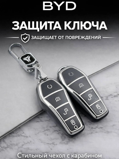 Чехлы для ключей, пульта от BYD Song, Han, Chazor, Tang, Seagull, E2, Qin, Yuan — 77CASES-BYDMODC-СЕРЫЙ