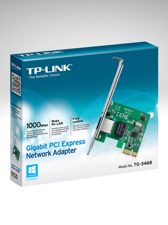Сетевая карта TP-Link TG-3468, Gigabit Ethernet, PCI Express, 10/100/1000 Мбит/с - 