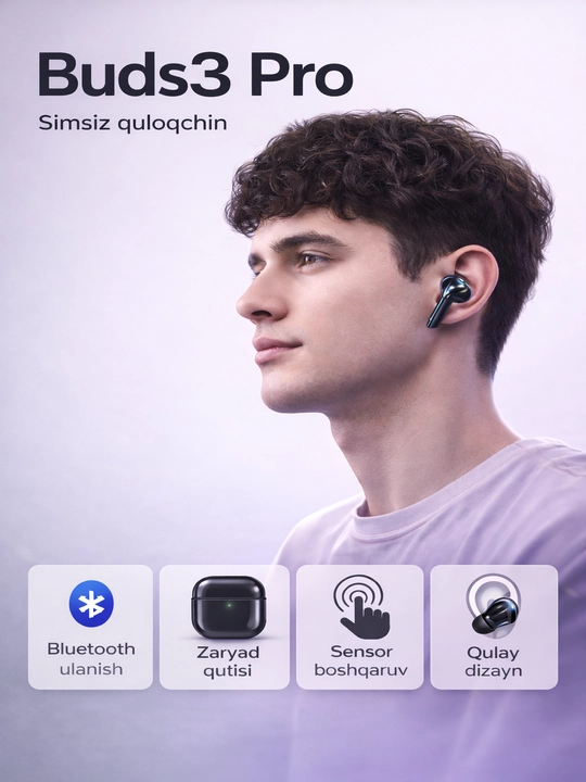 Buds3 / Buds3 Pro simsiz quloqchinlari (Bluetooth, sensorli)