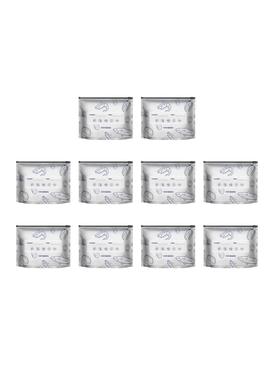Alyuminiy folgadan tayyorlangan ko‘p martalik Zip-lock muzlatish paketlari, 23x17 sm, 10 dona