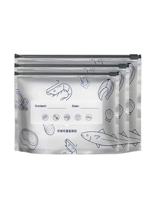 Alyuminiy folgadan tayyorlangan ko‘p martalik Zip-lock muzlatish paketlari, 23x17 sm, 10 dona