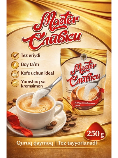 Мастер сухие Сливки, 250 гр — КОФЕ077-4660499-SLIVKA1