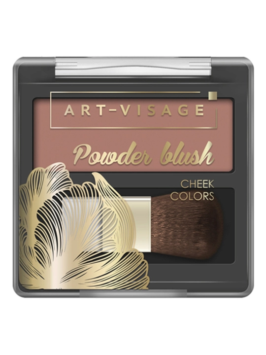 Румяна для лица ART-VISAGE POWDER BLUSH с кисточкой CACAO №303 - 