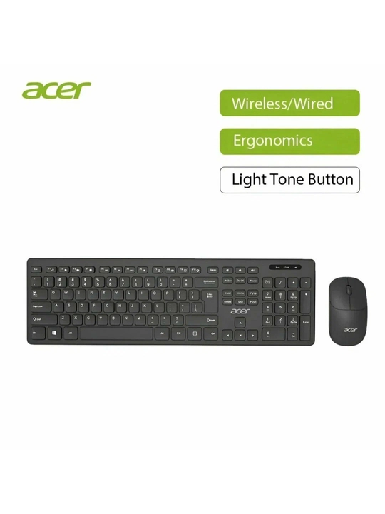 Acer Oak920 2,4GHz klaviatura va sichqoncha, simsiz, 108 tugmali - 
