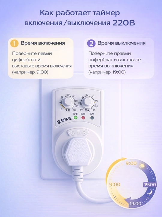 Elektr taymer 220V, muzlatgich, akvarium va maishiy texnika uchun