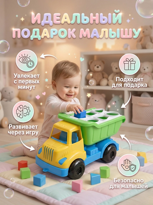 Сортер детский, машина сортер, развивающая игра, Монтессори
