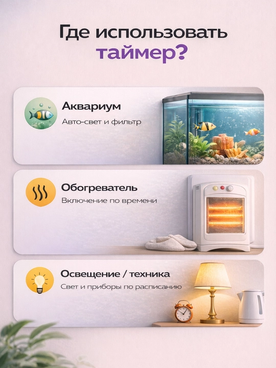 Elektr taymer 220V, muzlatgich, akvarium va maishiy texnika uchun