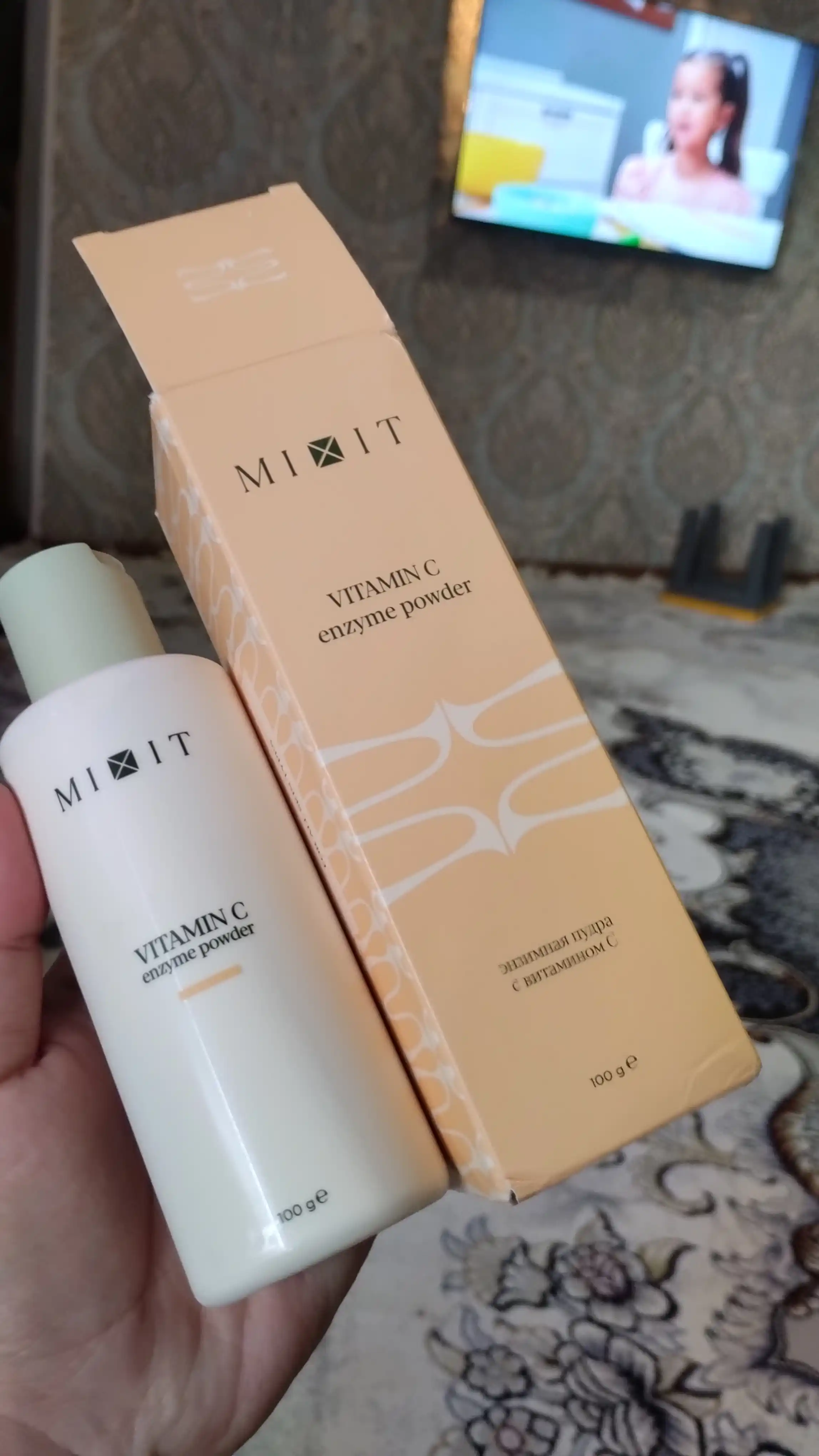 MIXIT enzim kukuni yuz uchun, peeling va tozalovchi, Vitamin C bilan, 100 g