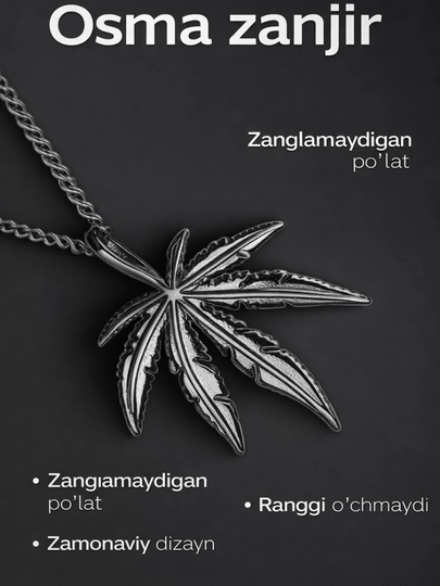 Мужская шейная цепь — BEK7777-ZANJIR14-СЕРЫЙ