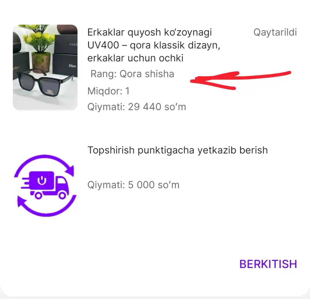 Erkaklar quyosh ko‘zoynagi UV400 – qora klassik dizayn, erkaklar uchun ochki