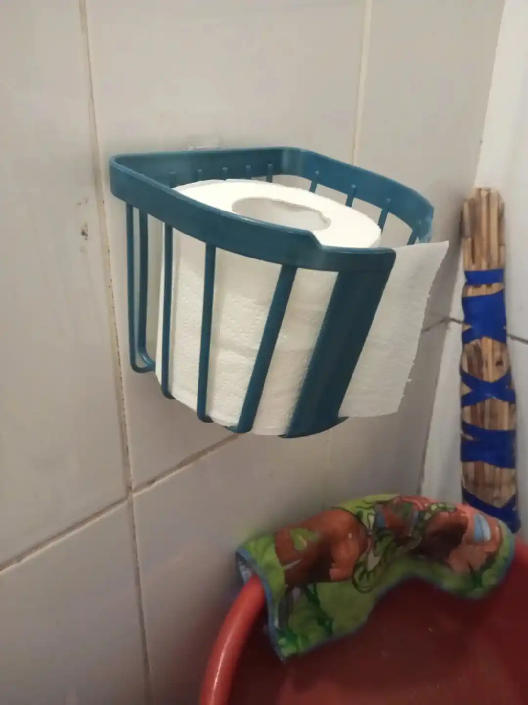 Держатель туалетной бумаги с липучкой, настенный, желтый, 1 шт