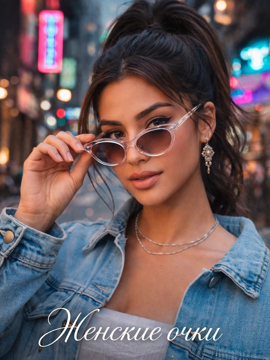 Женские солнцезащитные очки Cat Eye – стильные модные очки с защитой от солнца - 