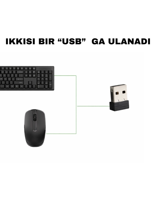 METOO simsiz klaviatura va sichqoncha, shovqinsiz, ixcham, USB qabulgich, PK/noutbuk uchun