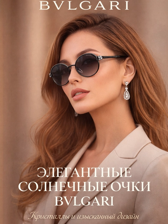 Женские очки BVLGARI элегантность в металле , стиль - 