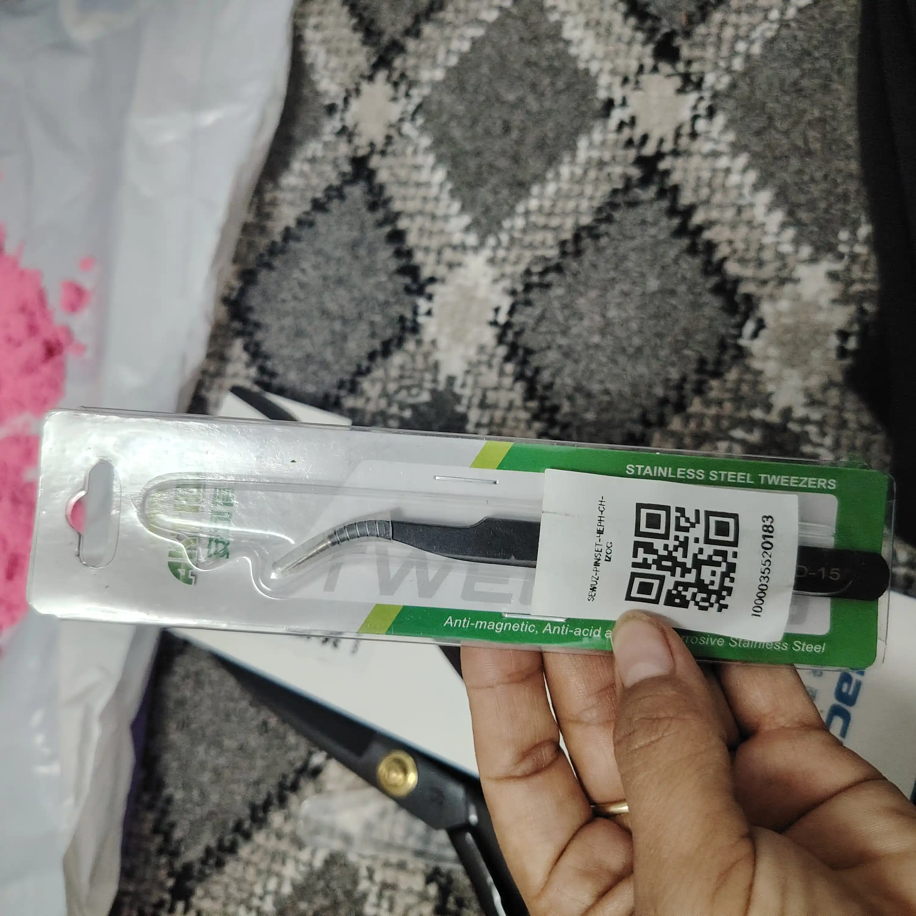 Kop funksiyali polat penset, 14 sm, ijod va hunarmandchilik uchun pimset