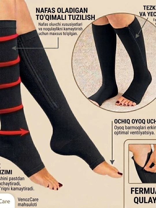 ZIP SOX компрессионные гольфы, нормализуют кровообращение, снимают отеки ног