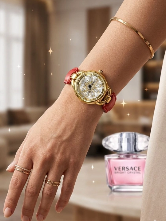 Swarovski Spinner ayollar soati, aylanuvchi siferblat, Versace Crystal komplektda