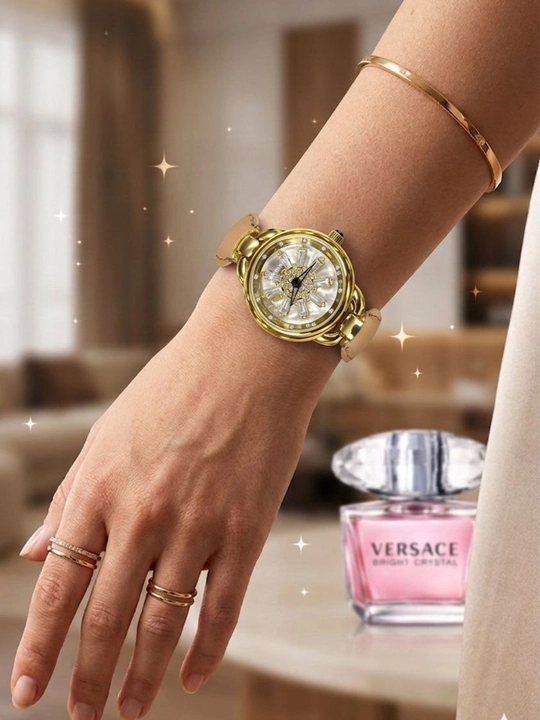 Swarovski Spinner ayollar soati, aylanuvchi siferblat, Versace Crystal komplektda