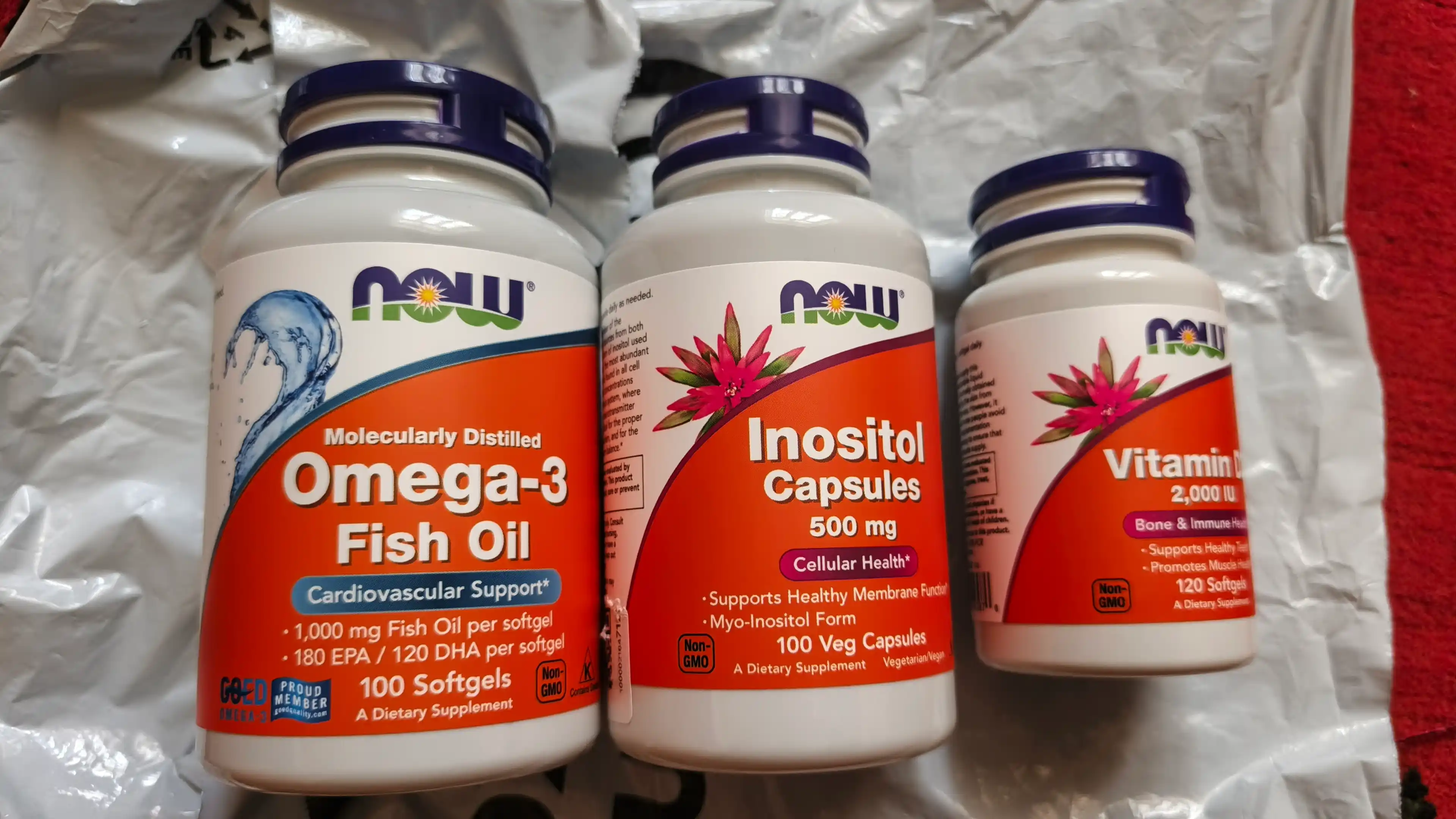 NOW Supplements, Inositol 500 mg, membrana va hujayra salomatligi, 100 kapsula Halol