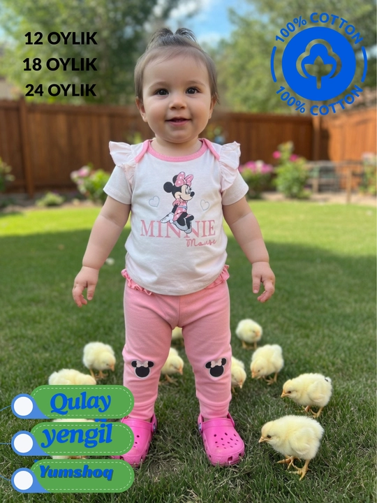 Qizlar uchun bolalar kiyimlari-futbolka va shimlar - 