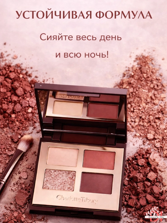Палетка теней Charlotte Tilbury Walk of No Shame – насыщенные оттенки и легкая растушевка