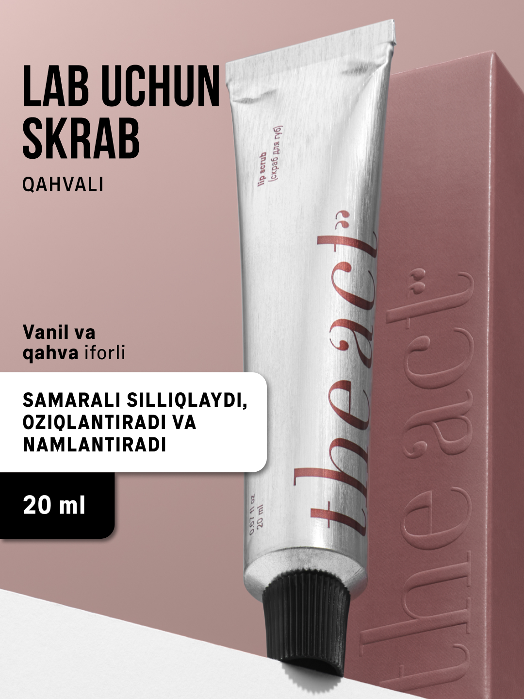 Qahva aramati bilan lab uchun piling skrabi, 25 gr