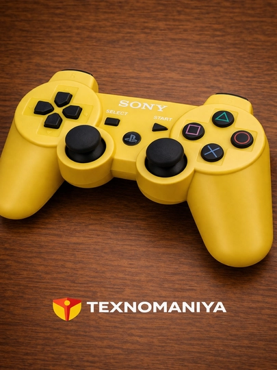 Беспроводной геймпад, Bluetooth джойстик DualShock 3, контроллер для Playstation 3 — TEXNO12-PS3JOY3-ЖЕЛТ