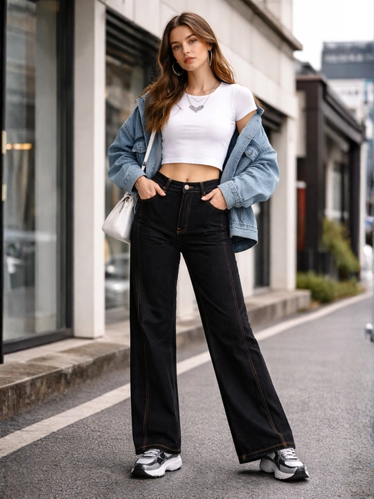 Ayollar uchun baggy jinsi shim Y2K, Yuqori bel, oversize keng jinsi shim XS–3XL paxta