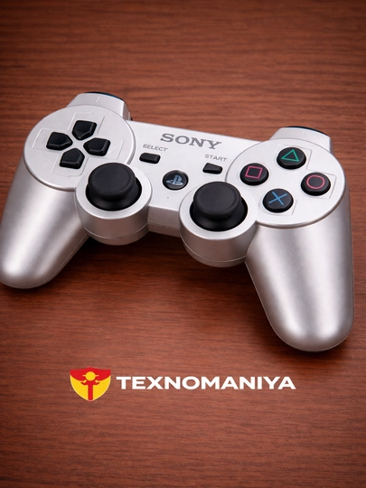Беспроводной геймпад, Bluetooth джойстик DualShock 3, контроллер для Playstation 3 — TEXNO12-PS3JOY3-СЕРЕБРН