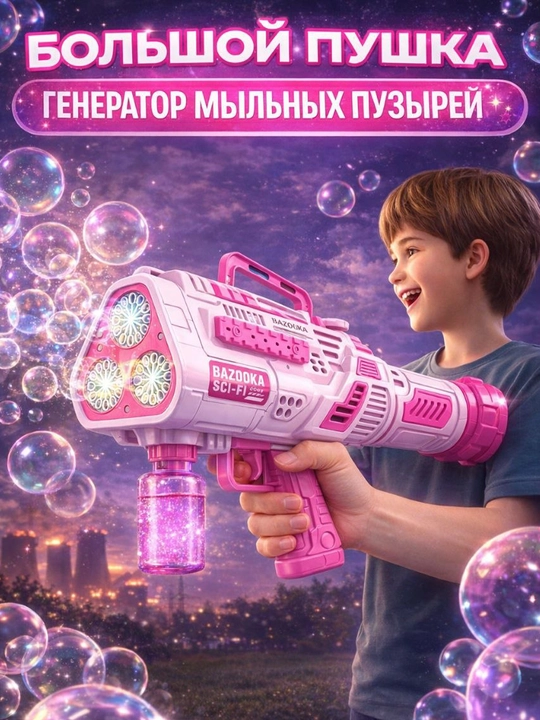 Автоматическая машина для мыльных пузырей, генератор, для детей  BUBBLE GUN - 