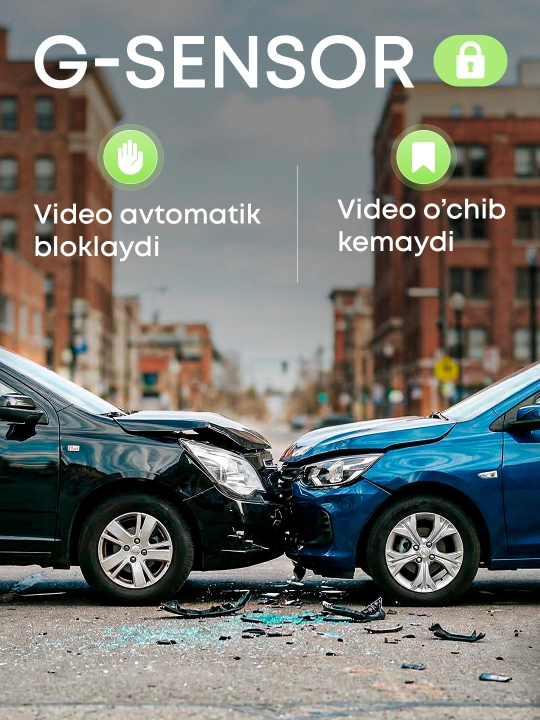 Videoregistrator 3.69"  Sensorli Ekran, 4K + ichki va orqa 1080p 3 Kamera, Parking Monitor