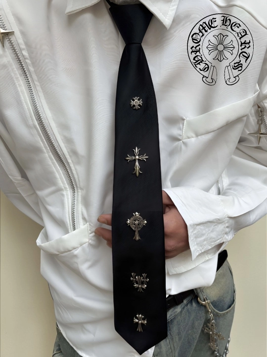 Uniseks galstuk Chrome Hearts uslubida Y2K qora estetik sovg'a bollar va qizlar uchun - 