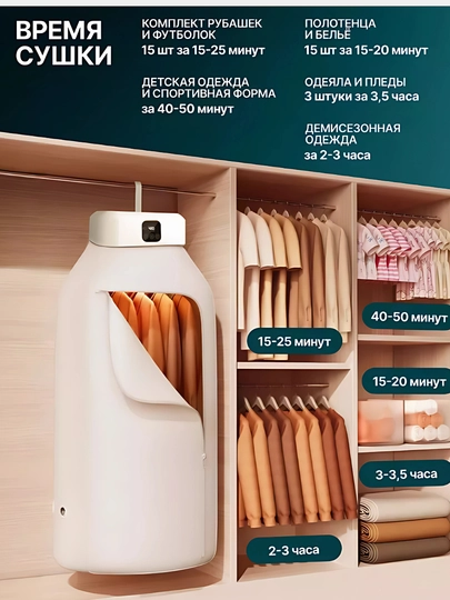 Портативная электрическая сушилка для одежды, шкаф 10 кг — LBEUTY-KIR