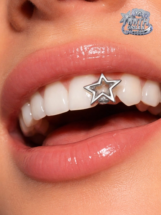 Y 2 K uslubidagi tooth grills yulduz va yurak shaklida briket zamonaviy tish bezagi breket - 
