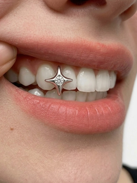Y 2 K uslubidagi tooth grills yulduz va yurak shaklida briket zamonaviy tish bezagi breket - 