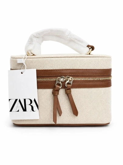 Женская сумка, стильная сумка через плечо ZARA, сумка-коробочка с документами — STORE06-Z11-КРЕМОВ